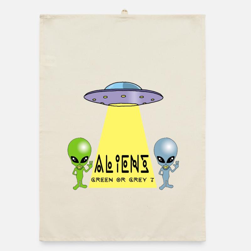 Extraterrestre vert ou gris ? Torchon bio
