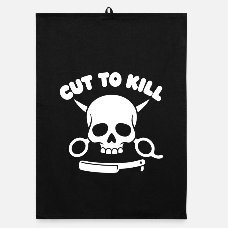 Skull Cut to Kill Motif Organic dish towel