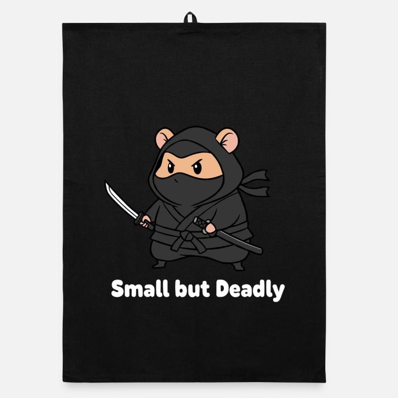 Little Ninja with Sword Organic dish towel