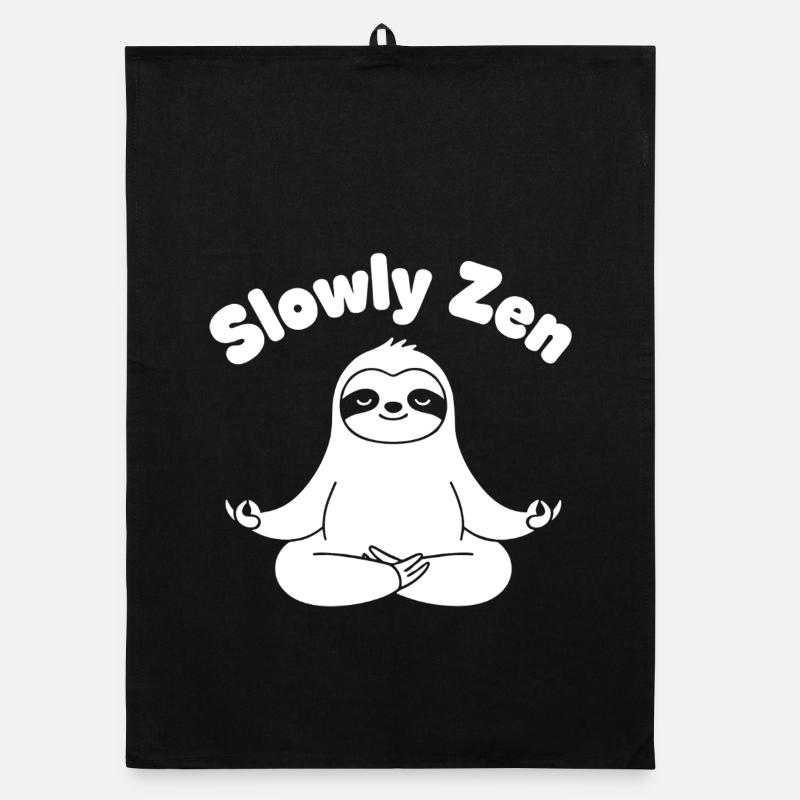 Zen Sloth Meditation Organic dish towel