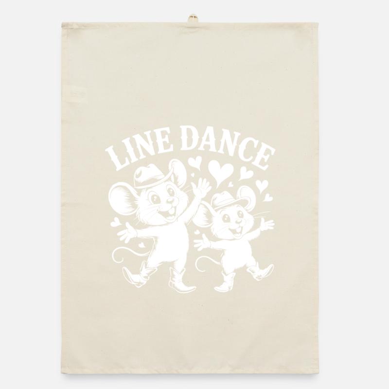 Line Dance Mäuse Organic Geschirrtuch