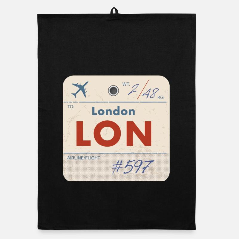 Tag de compagnie aérienne vintage LON de Londres Torchon bio