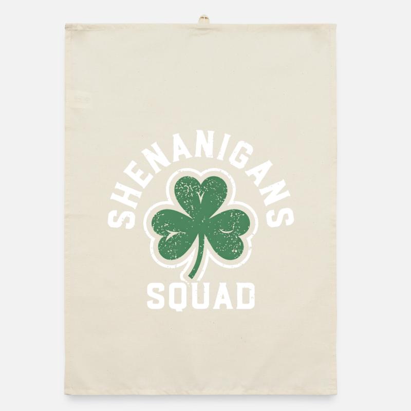 Shenanigans Squad Shamrock Tee Organic dish towel