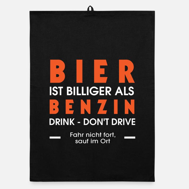 Bier billiger als Benzin Organic Geschirrtuch