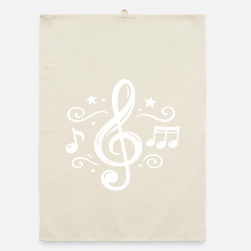 clef Musical notes Organic dish towel