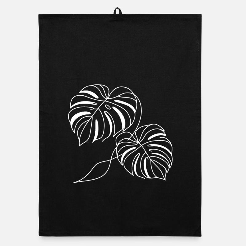 Monstera - Torchon bio - noir