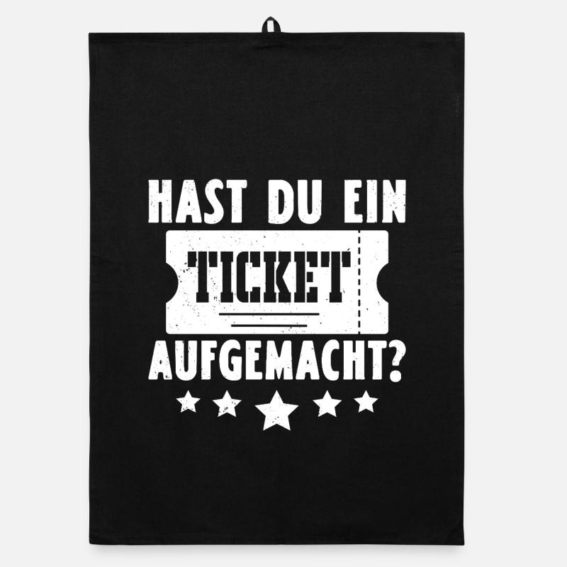 Science Coder HAST DU EIN TICKET AUFGEMACHT LUSTIG - Organic Geschirrtuch - Schwarz