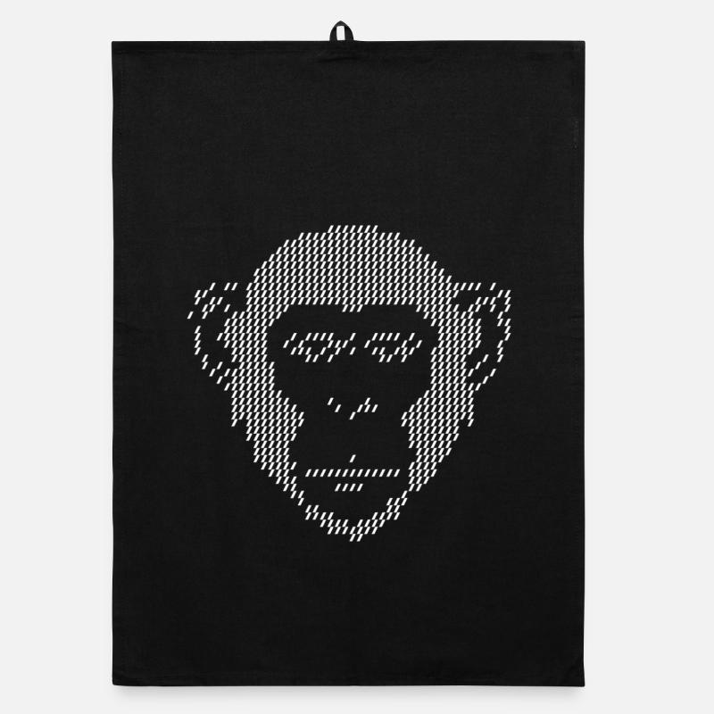 Pixel Monkey Halftone Art Organic dish towel