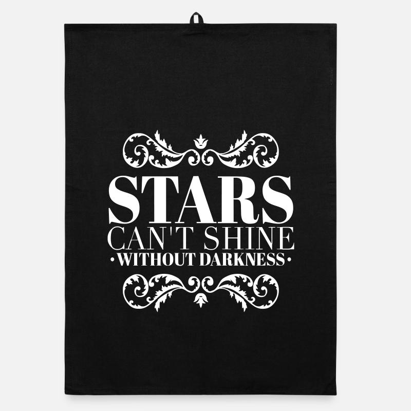 Stars Shine Without Darkness Quote White Organic dish towel