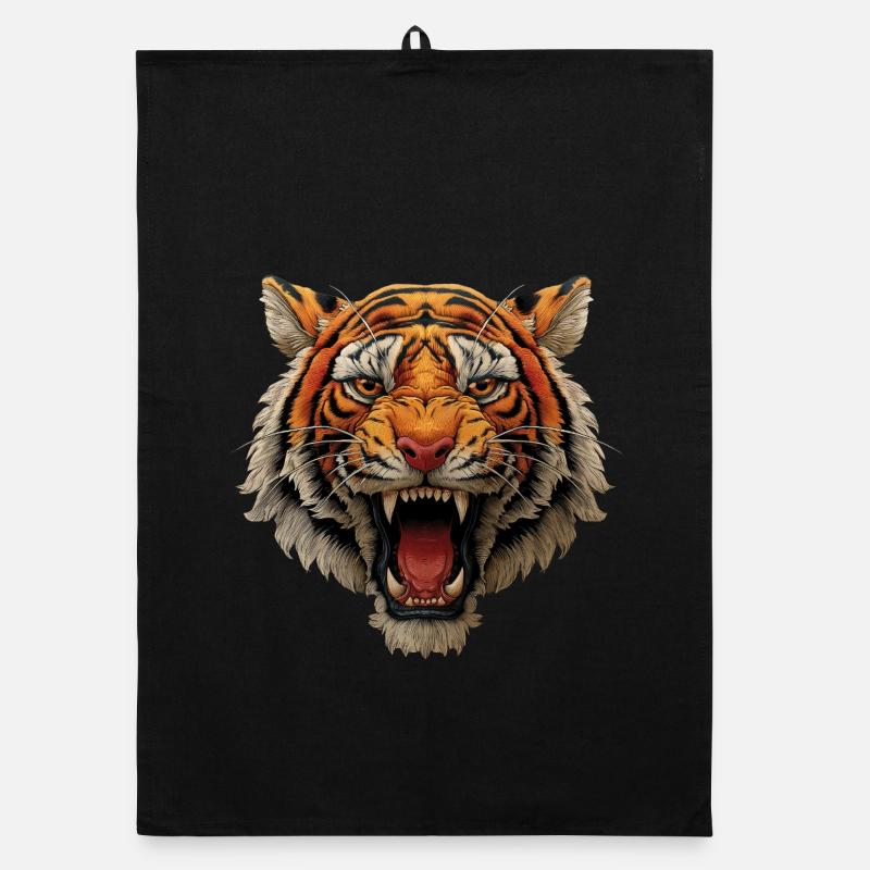 Tiger Head Roaring Organic dish towel