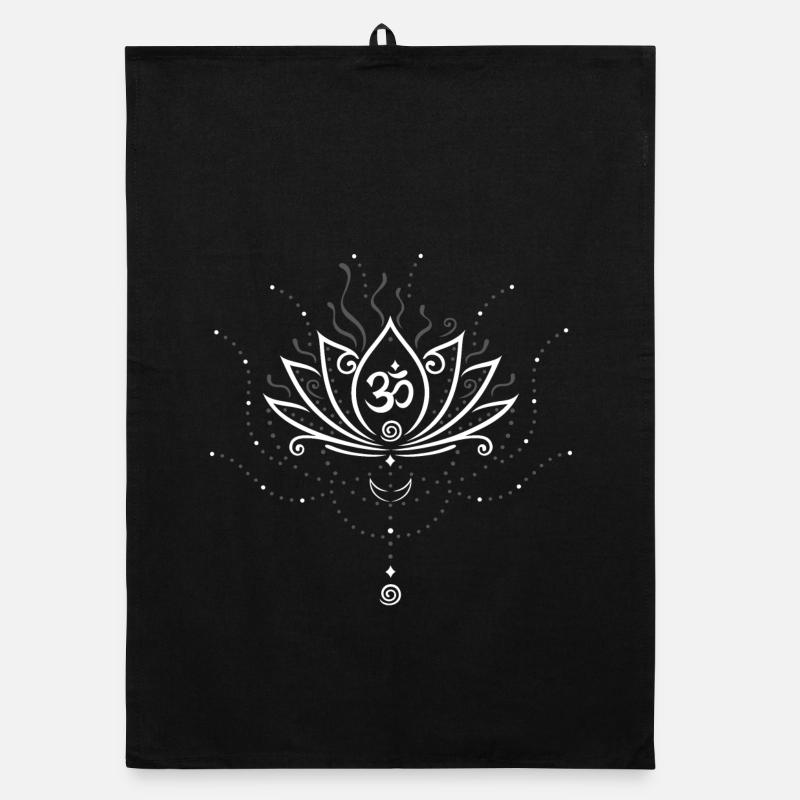 Lotus flower, white version Organic dish towel
