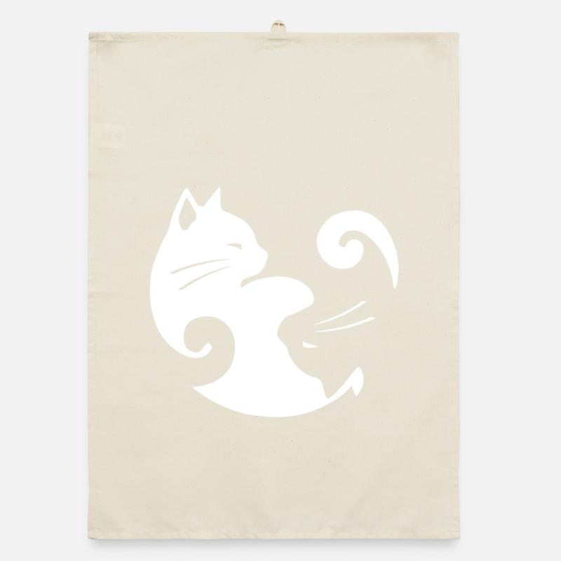 Yin-Yang-Katzen-Balance Organic Geschirrtuch