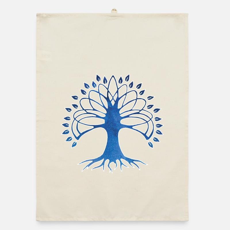 Arbre de vie et ciel étoilé Torchon bio