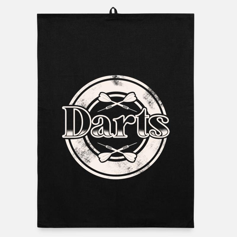 Dart Darten Darts - Organic Geschirrtuch - Schwarz