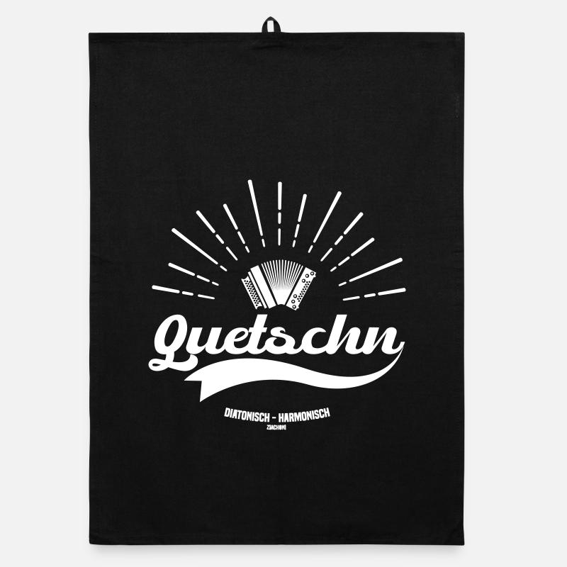 Quetschn diatonisch harmonisch | ZiachON! - Organic Geschirrtuch - Schwarz