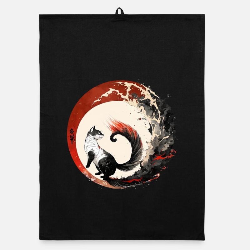 Chat style japonais Torchon bio