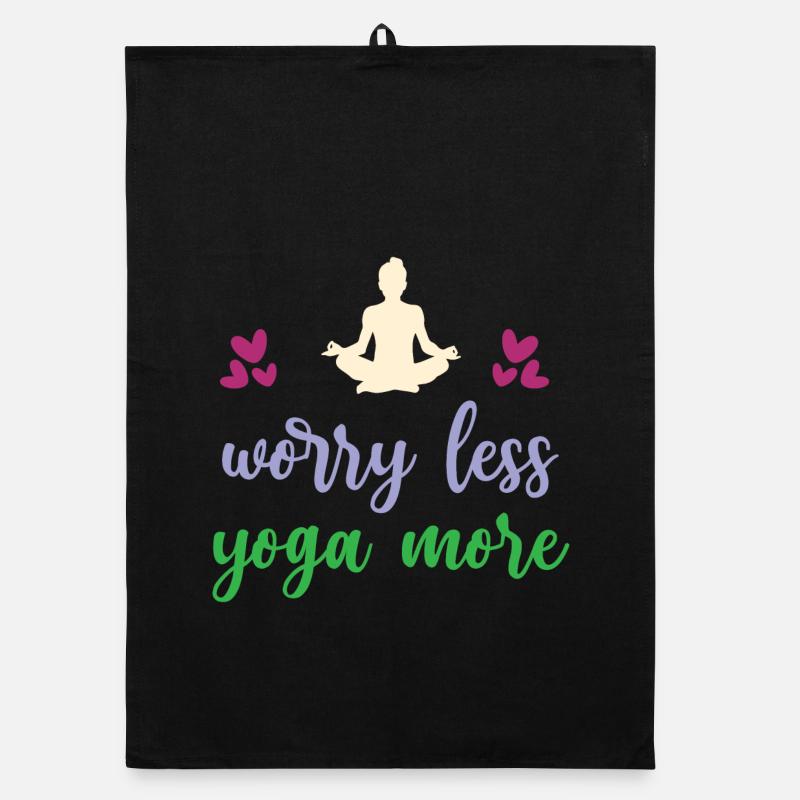 Worry Less Yoga More Organic dish towel