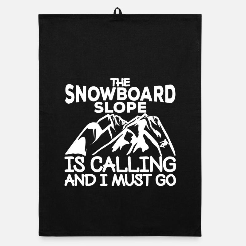 Snowboard slogan Organic dish towel