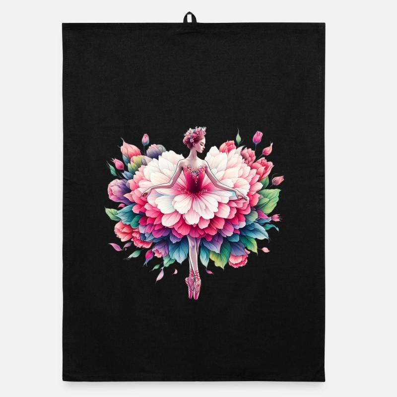 Ballet dancer with tutu Organic dish towel
