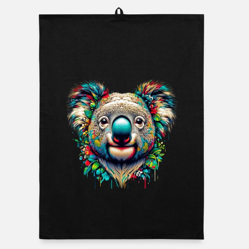 Koala - Organic Geschirrtuch - Schwarz