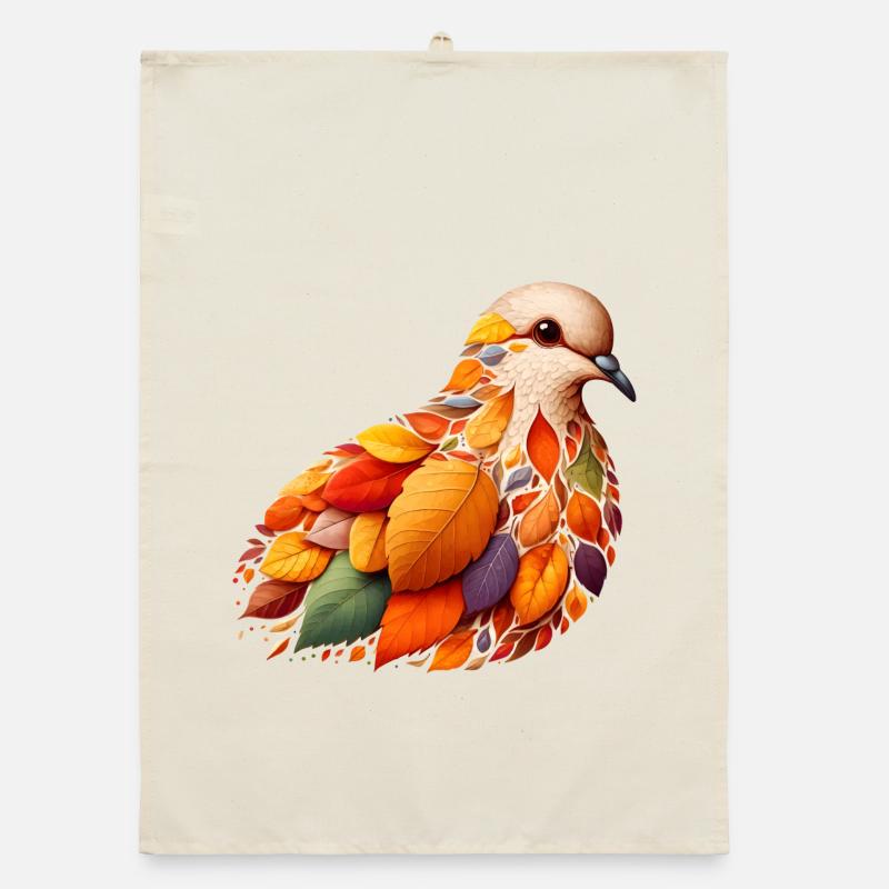 belle colombe, faite de différentes feuilles Torchon bio