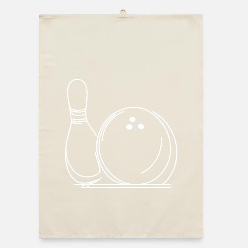 Dessin de boules de bowling et de quilles Torchon bio