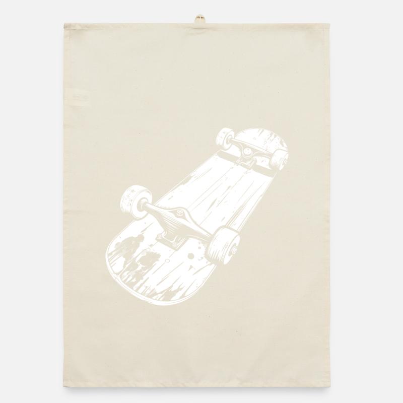 Skateboard Drawing Organic dish towel