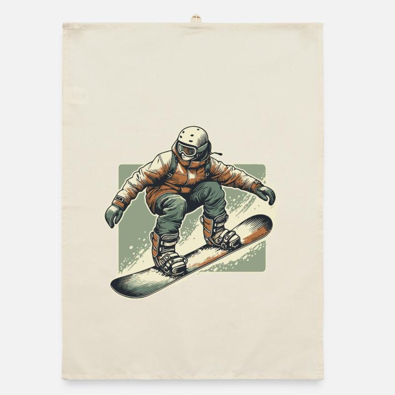 Snowboarders Organic dish towel