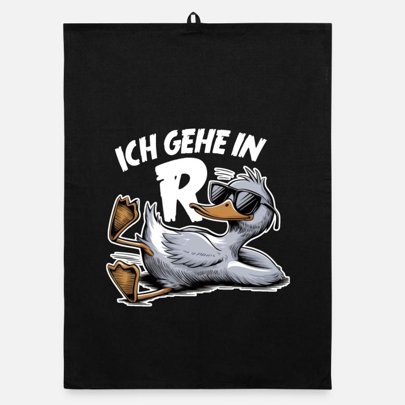 Rente Ente Rentner Ruhestand Vorruhestand Geschenk - Organic Geschirrtuch - Schwarz