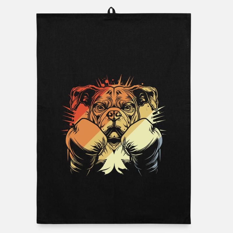 Boxe Chien Vintage Torchon bio