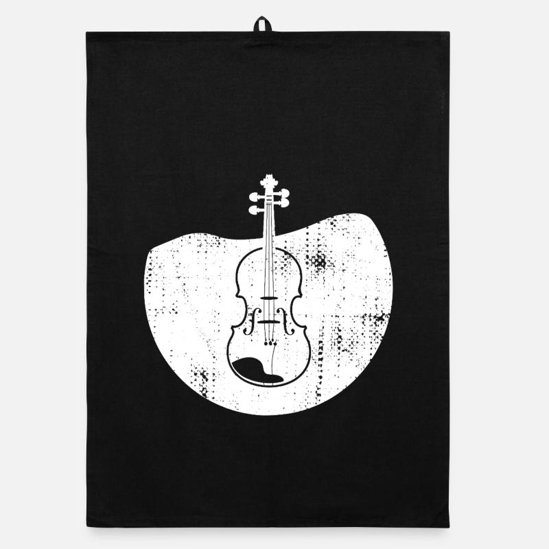 Violin Drawing Organic dish towel