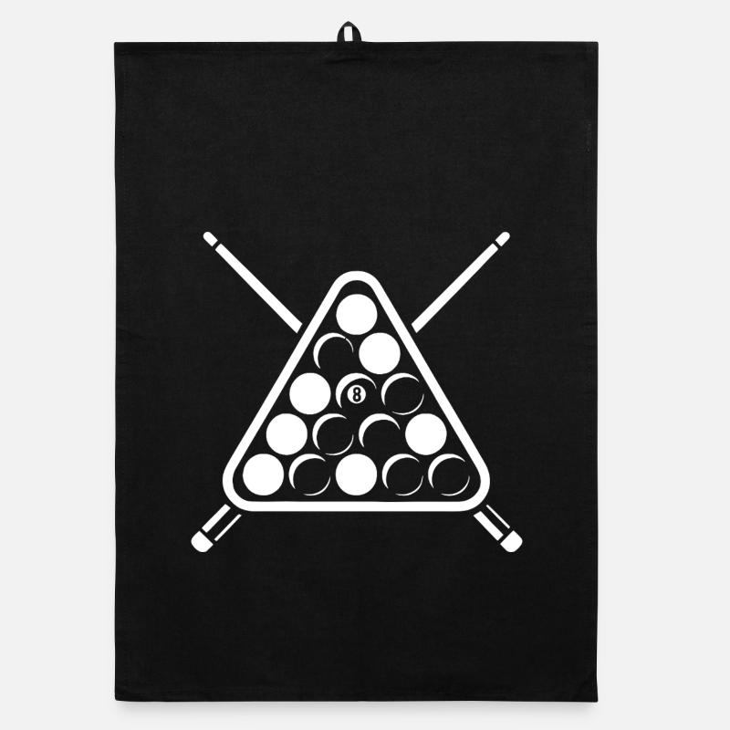 Huit boules, support de billard, cadeau pour joueur de billard Torchon bio