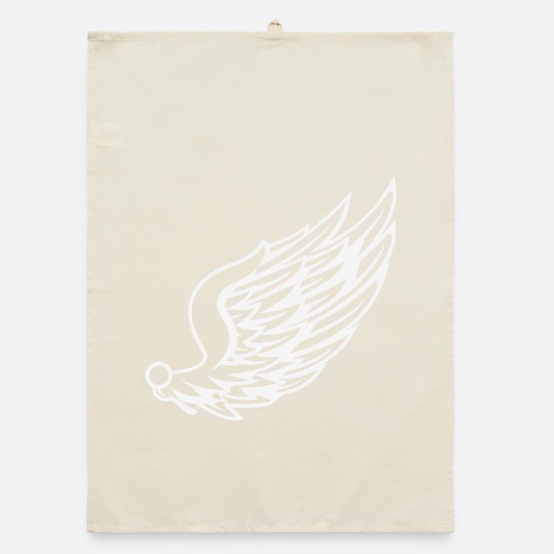 Wings with dynamic feather drawing Organic dish towel