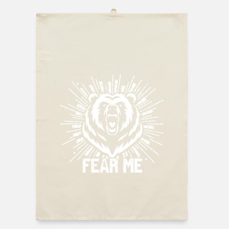 Émulation de la tête d’ours avec lettrage Torchon bio