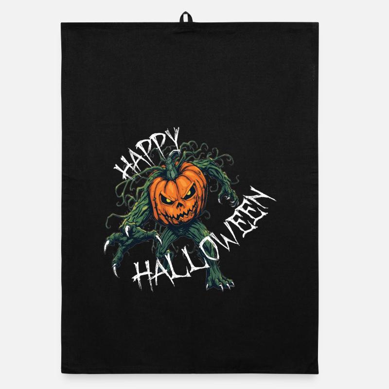 Halloween citrouille monstre, joyeux Halloween Torchon bio