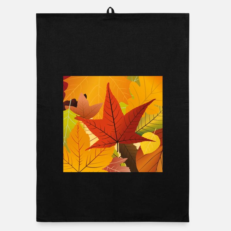 Autumn Fall Leaves Organic dish towel