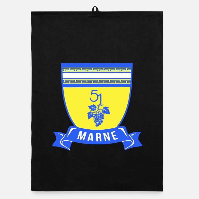 Wappen Marne 51 mit einer Weintraube Organic Geschirrtuch