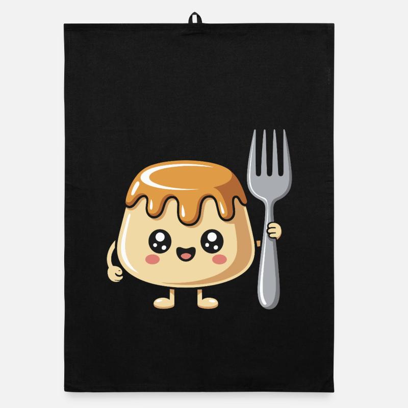 Pudding with fork Organic dish towel