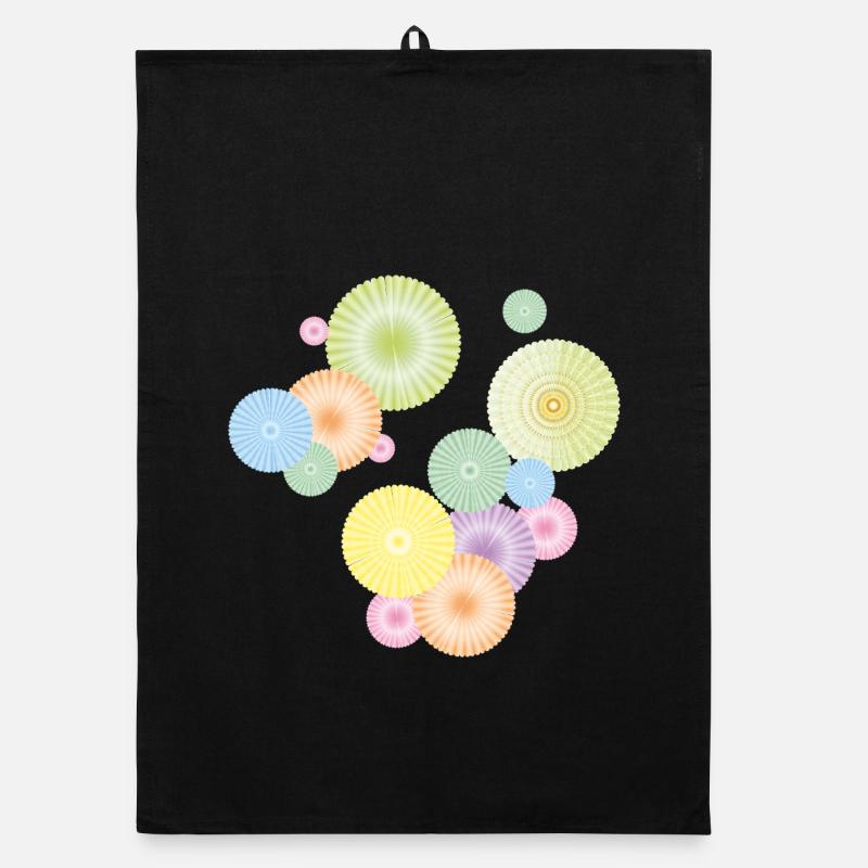 Rosettes pastel – structure en éventail décoratif Torchon bio