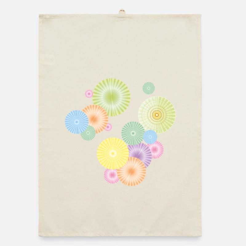 Pastel rosettes – decorative fan structure Organic dish towel