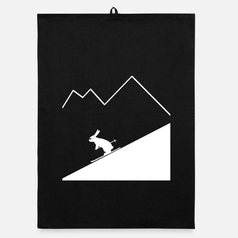 Lapin Skieur - Torchon bio - noir