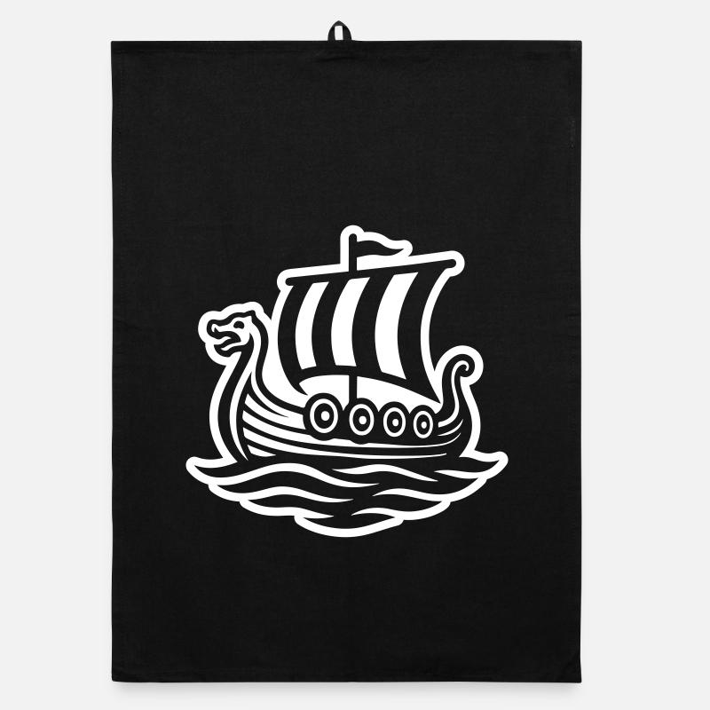 Wikingerschiff Drachenboot Wikinger Organic Geschirrtuch