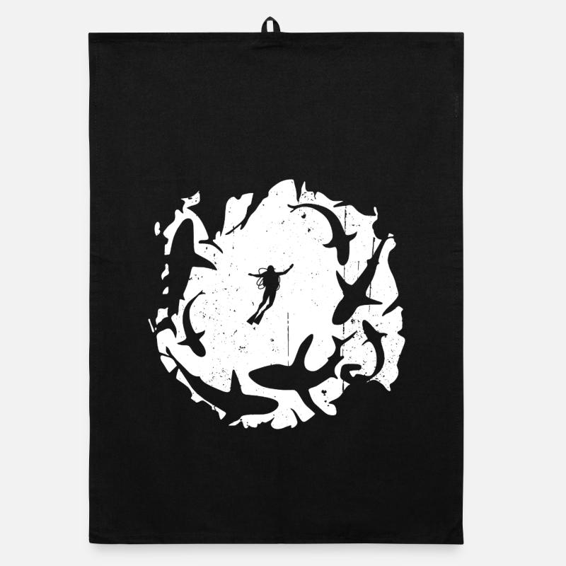 Plongeur en silhouette circulaire de requin Torchon bio