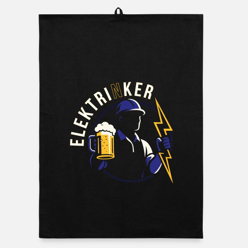 Elektrinker Electrician Funny Pun Gift Organic dish towel