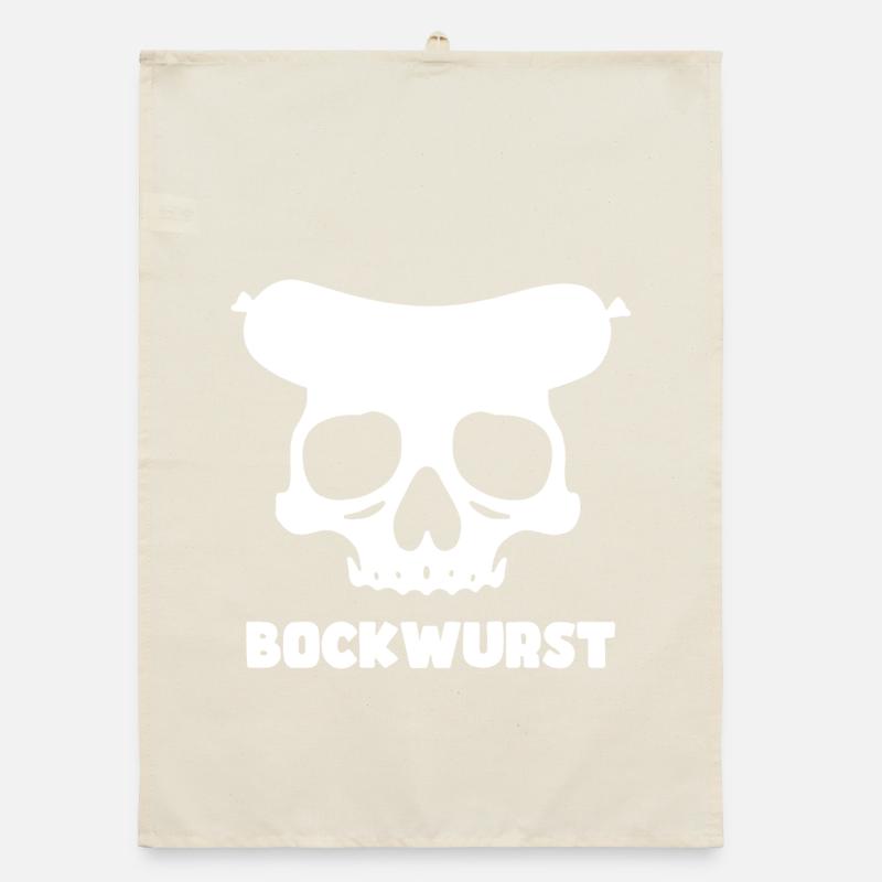Bockwurst Skull Graphic Organic dish towel