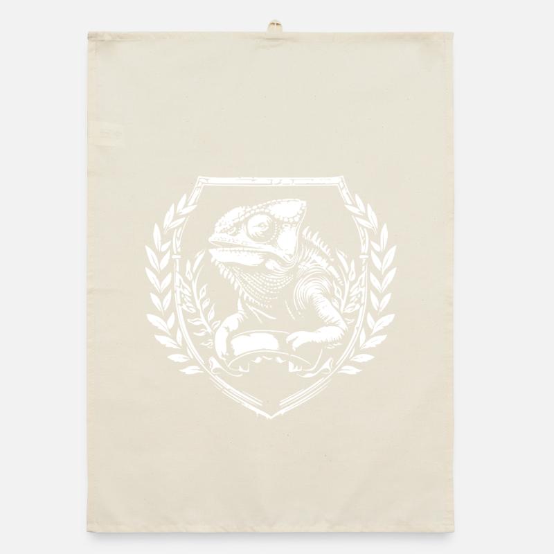 Blason caméléon avec couronne de laurier Torchon bio