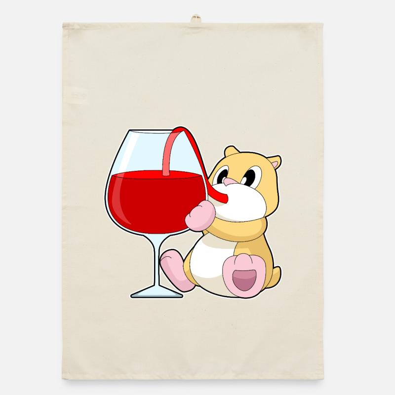 Hamster Red Wine Organic dish towel