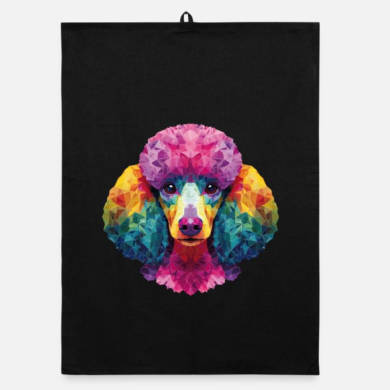 Poodle Dog Organic dish towel