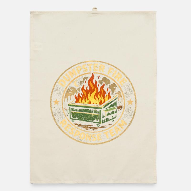Garbage can fire response team Lustiger Müllgarbinnbra Organic dish towel