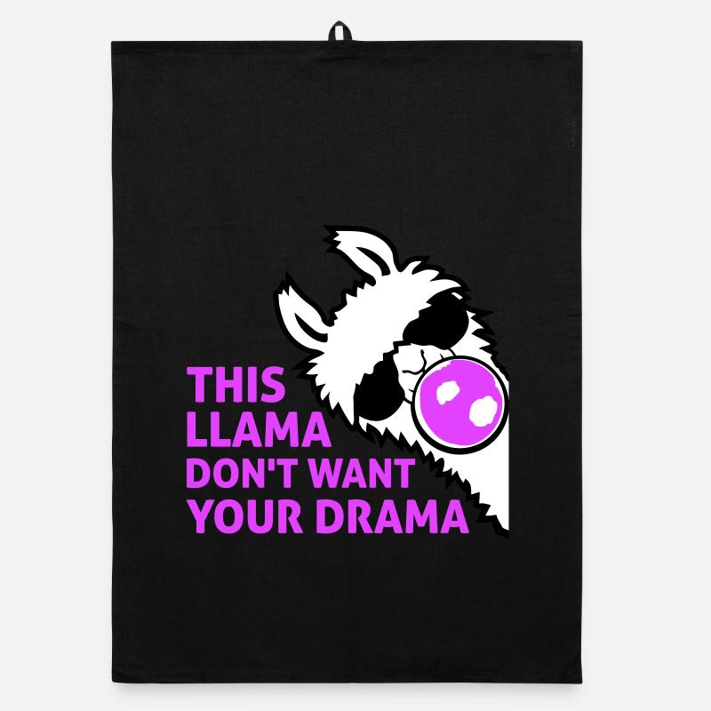 This Llama Don't Want Your Drama Bubble Organic dish towel